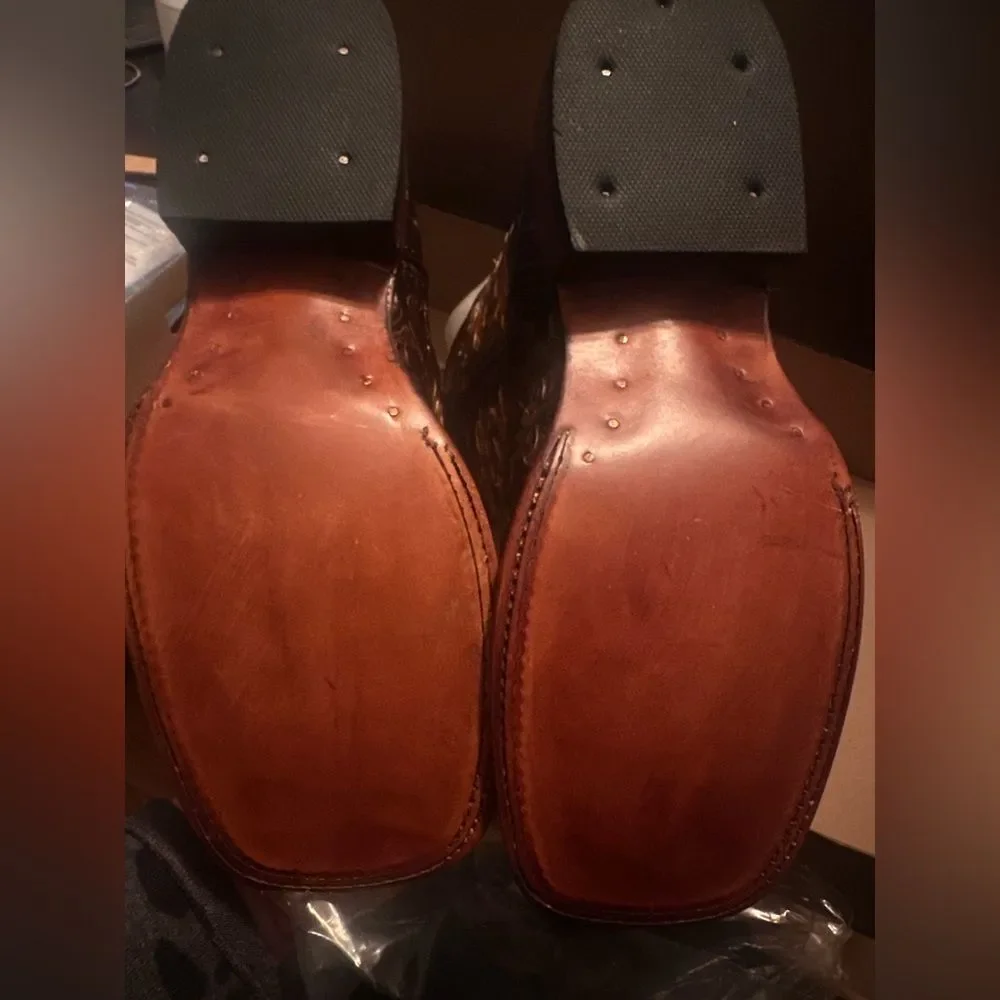 Rock’em Square Toe Cowgirl Boots Floral Daisies Size 9 / 25.5 - Picture 11 of 12